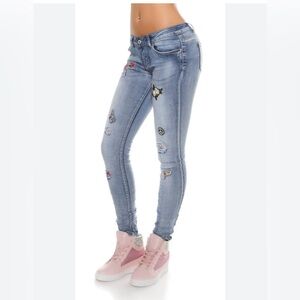 Vanilla star women’s size 6 midrise skinny let it‎ roll jeans new with tags
